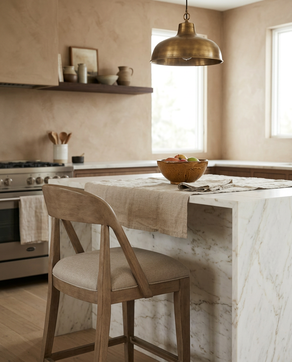 The Westview Counter Stool styled in an elegant room setting